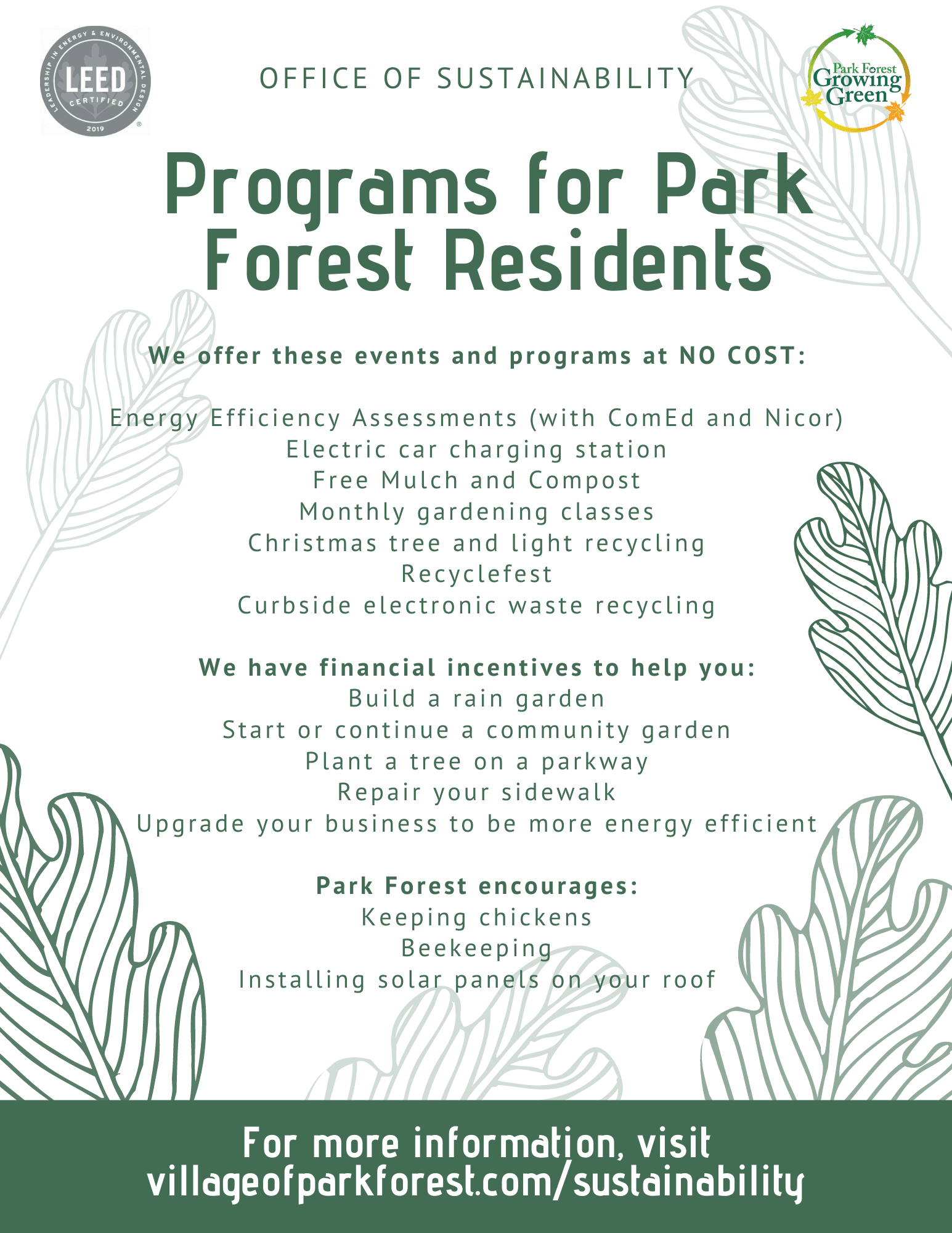 Sustainability Programs flyer