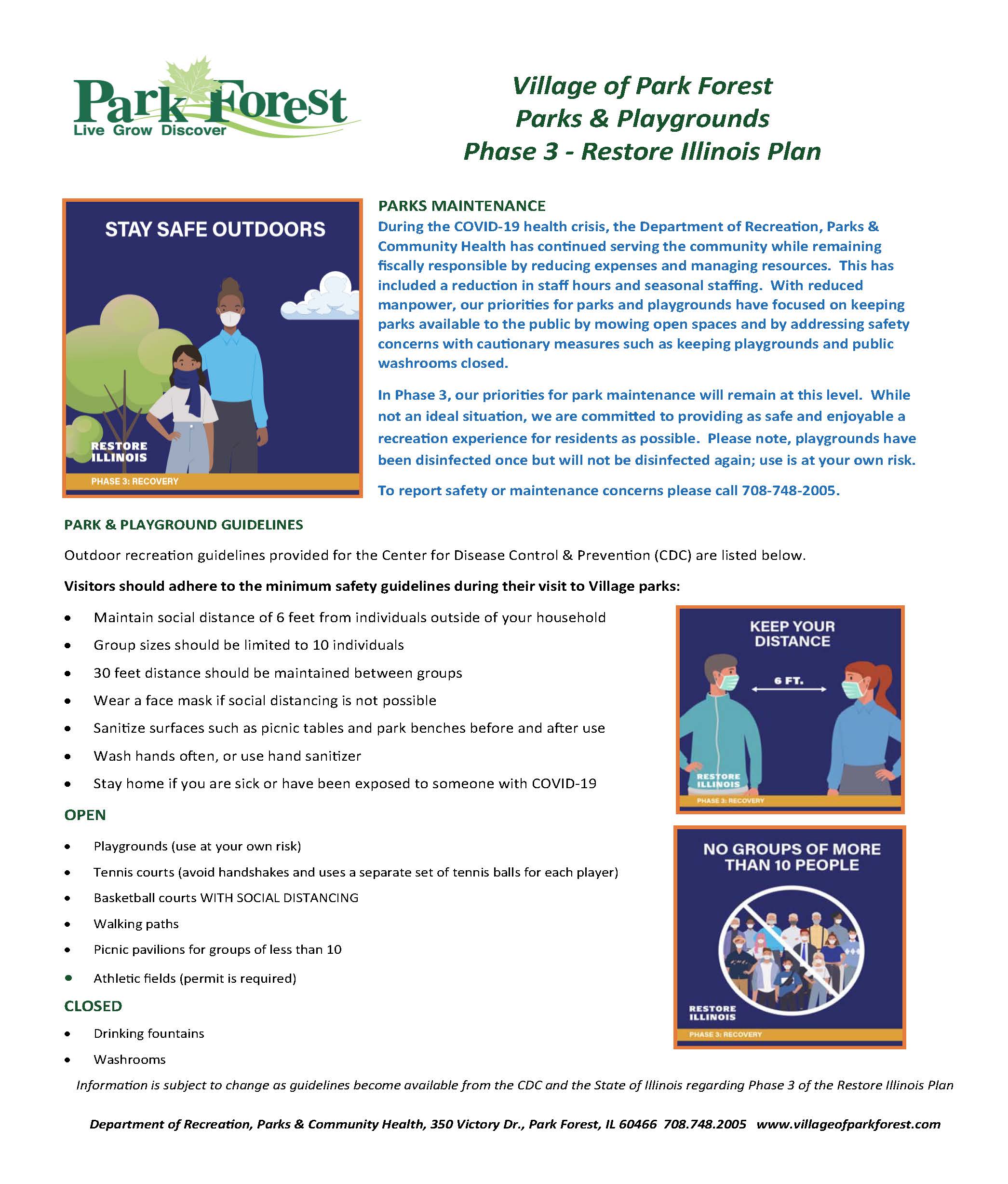 Parks Playgrounds Phase 3 flyer