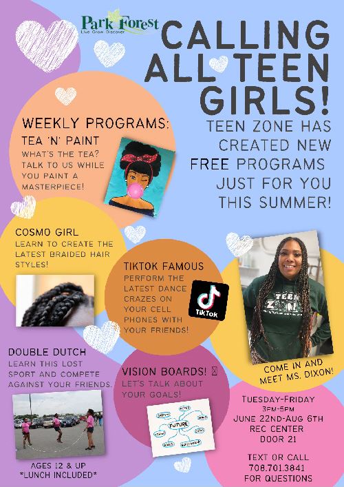 Teen Zone Calling all Teen Girls Flyer Reduced image 6_17_21